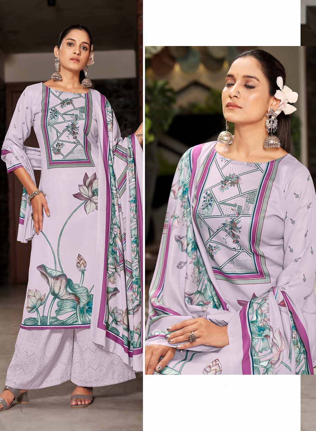 Rivaa Unstitched Pashmina Winter Woolen Suit Dress Material for Women