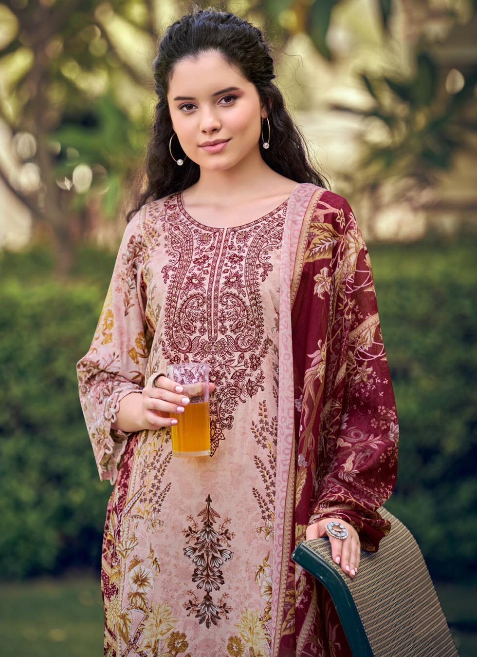 Pure Cotton Pakistani Print Unstitched Suit Material with Embroidery