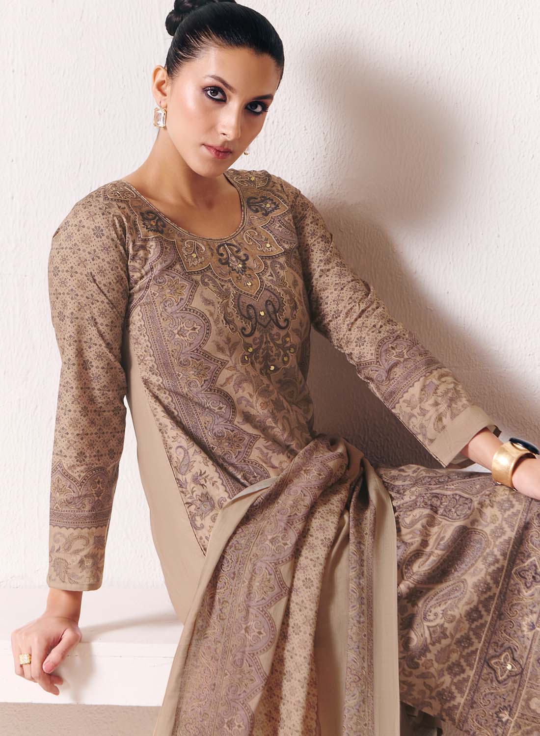 Pure Cotton Unstitched Salwar Suit Dress Material with Muslin Dupatta Women