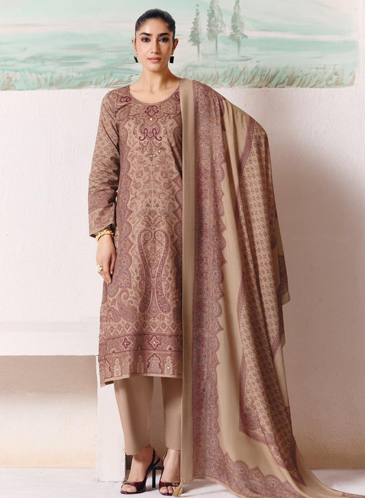 Pure Cotton Unstitched Salwar Suit Set Material with Muslin Dupatta Women