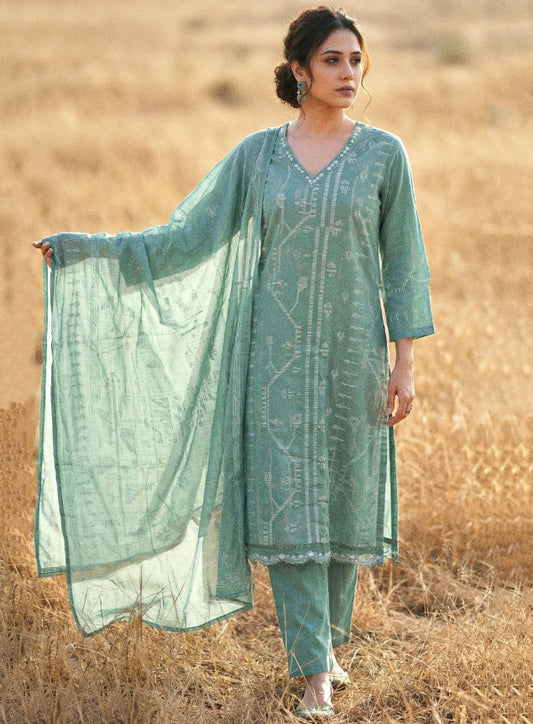 Pure Cotton Lawn Salwar Suit Unstitched Fabric for Ladies