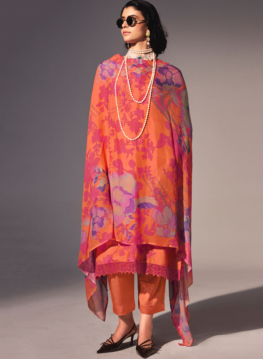 Muslin Silk Party Wear Unstitched Salwar Suit Set Material for Women