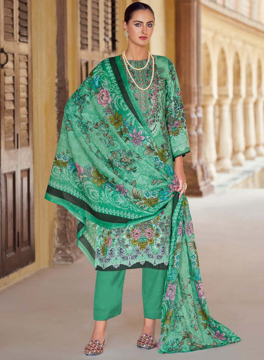 Pakistani Print Unstitched Pure Cotton Suit Dress Material for Women
