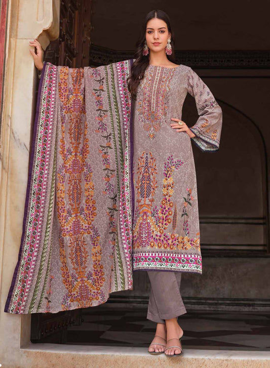 Pakistani Print Unstitched Cotton Salwar Suit Material for Women