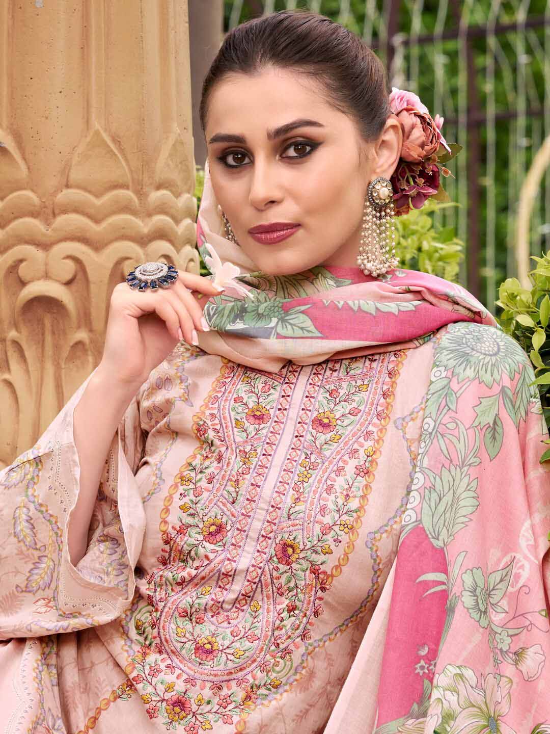 Pure Cotton Pakistani Print Unstitched Suit Dress Material for Women