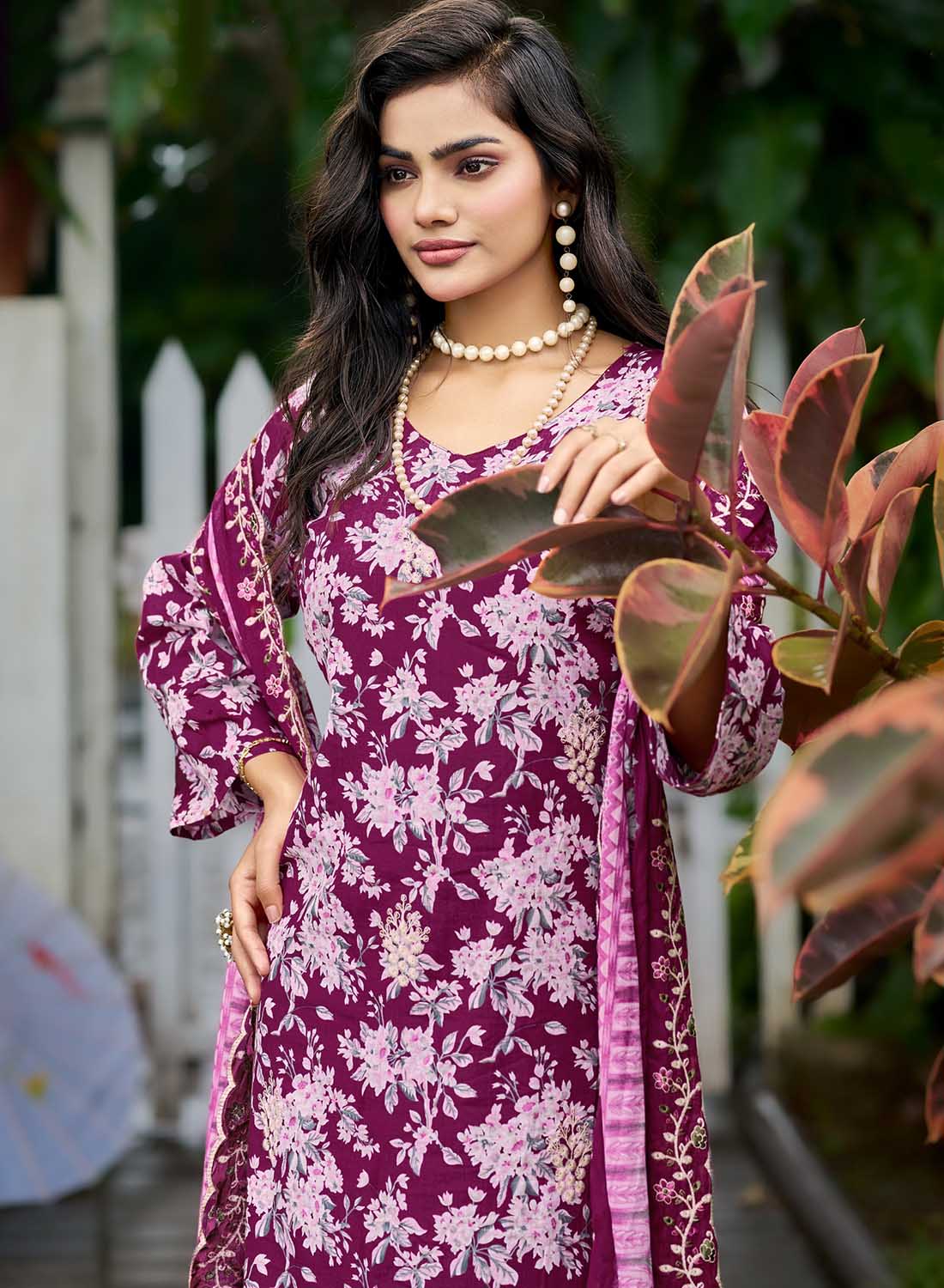 Pakistani Cotton Suit Material for Women Unstitched with Embroidery