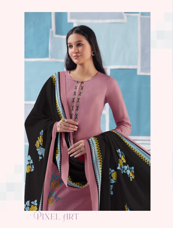 Unstitched Cotton Suit for Women with Embroidery S Nirukth