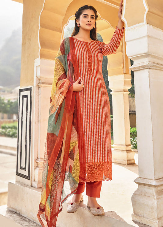 Rupali Unstitched Cotton Satin Salwar Suit Dress Material for Women