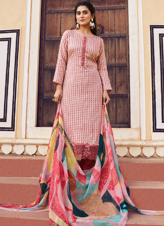 Unstitched Cotton Satin Salwar Suit Dress Material for Women