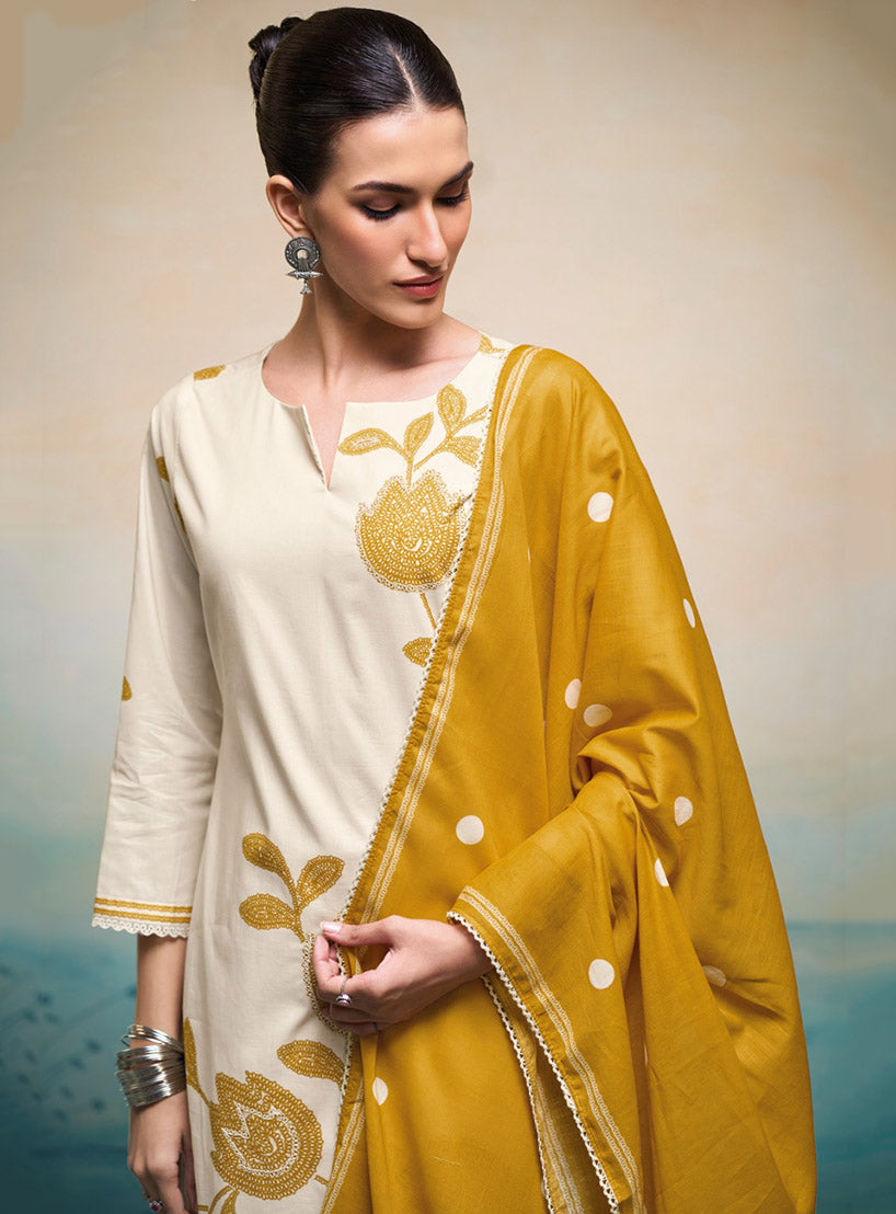 Ganga Pure Cotton Unstitched Salwar Suit Dress Material for Women