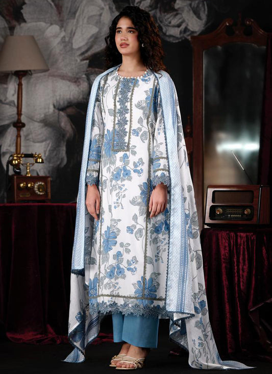 Party Wear Pure Mul Chanderi Unstitched Suit Dress Material for Women