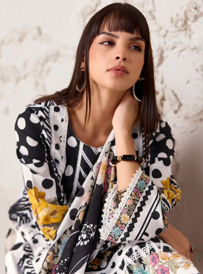 Party Wear Pure Cotton White Unstitched Suit Material for Women