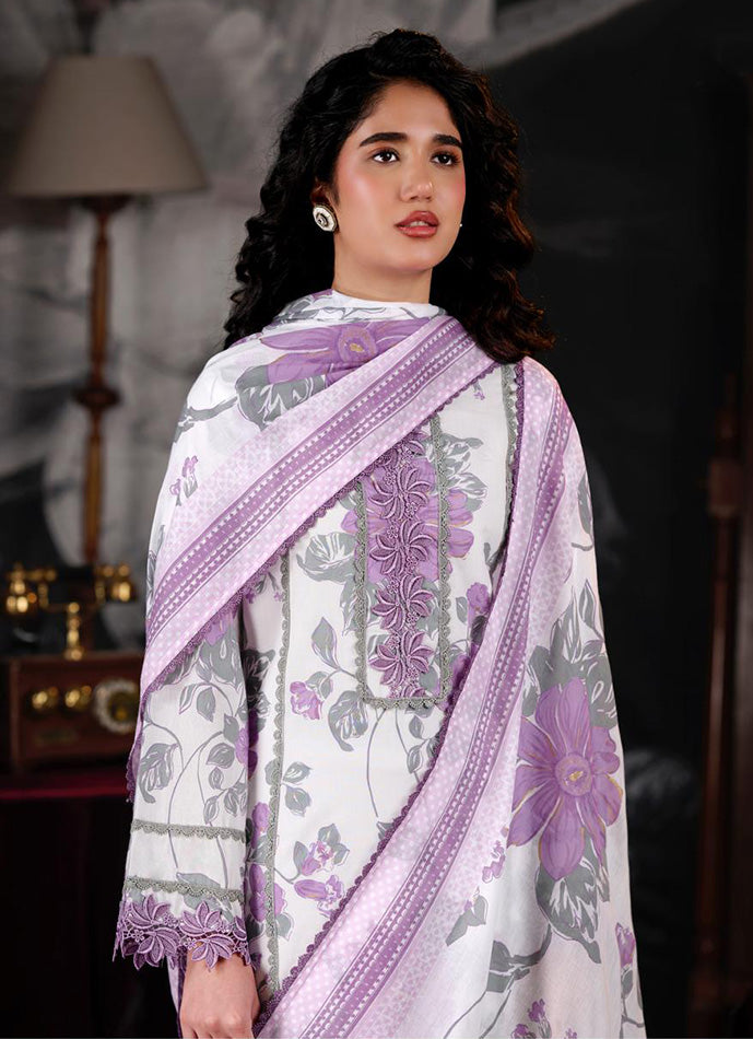 Party Wear Pure Mul Chanderi Purple Unstitched Suit Material for Women