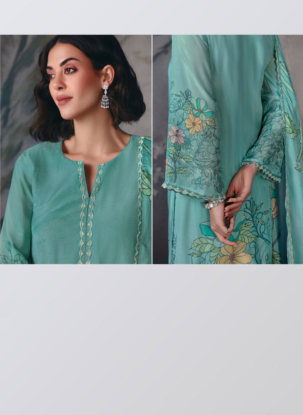 Party Wear Muslin Unstitched Salwar Suit Dress Material with Embroidery