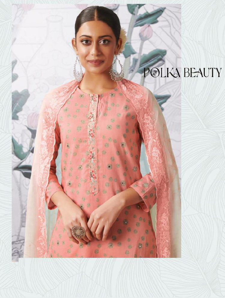 Pure Lawn Cotton Unstitched Suit Dress Material with Chiffon Dupatta