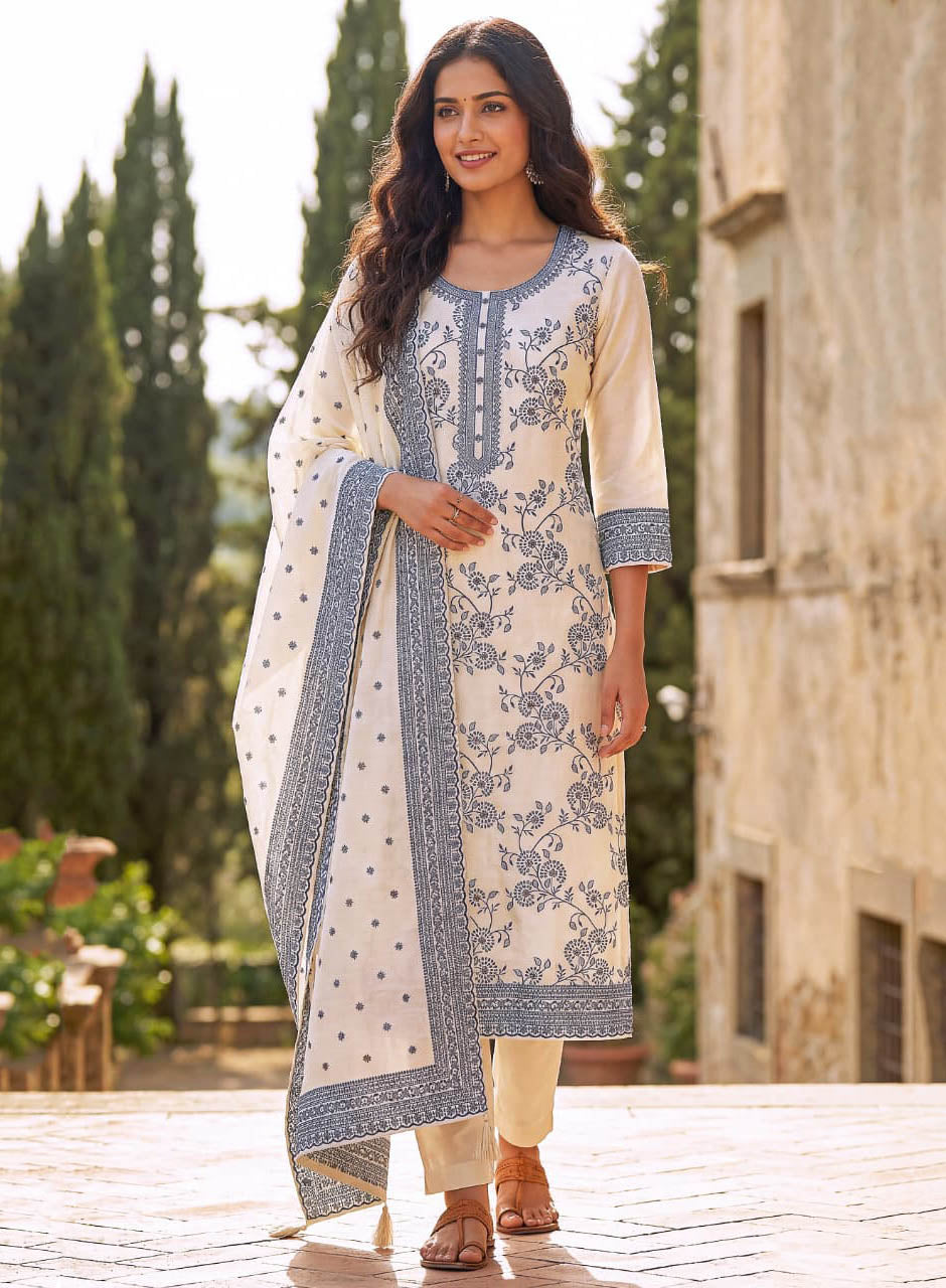 Elegant Pure Cotton Unstitched Salwar Suit Set for Women