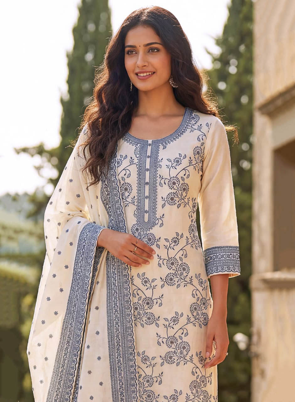 Elegant Pure Cotton Unstitched Salwar Suit Set for Women