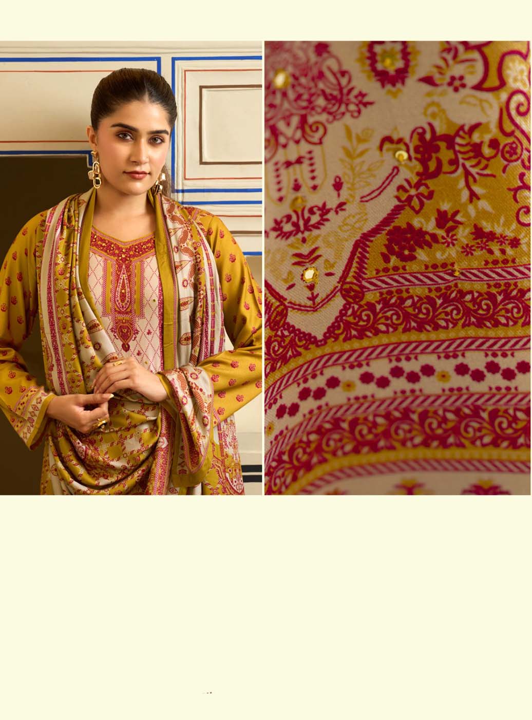 Viscose Pashmina Unstitched Winter Suit Dress Material for Women