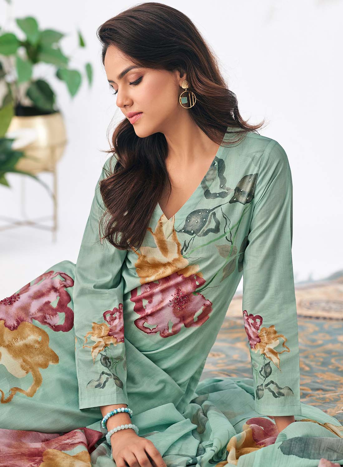 Women's Pure Cotton Lawn Printed Unstitched Suit Dress Material