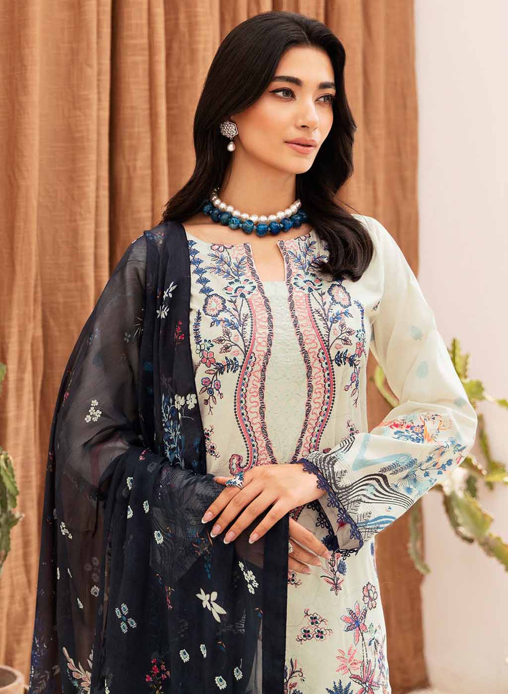 Ramsha Unstitched Pure Pakistani Lawn Suit for Ladies