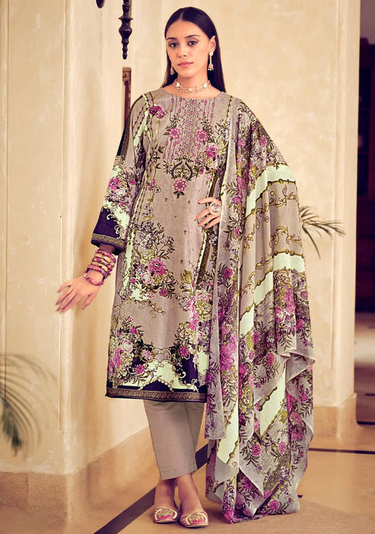 Belliza Pakistani Print Unstitched Women Cotton Suit Material Belliza