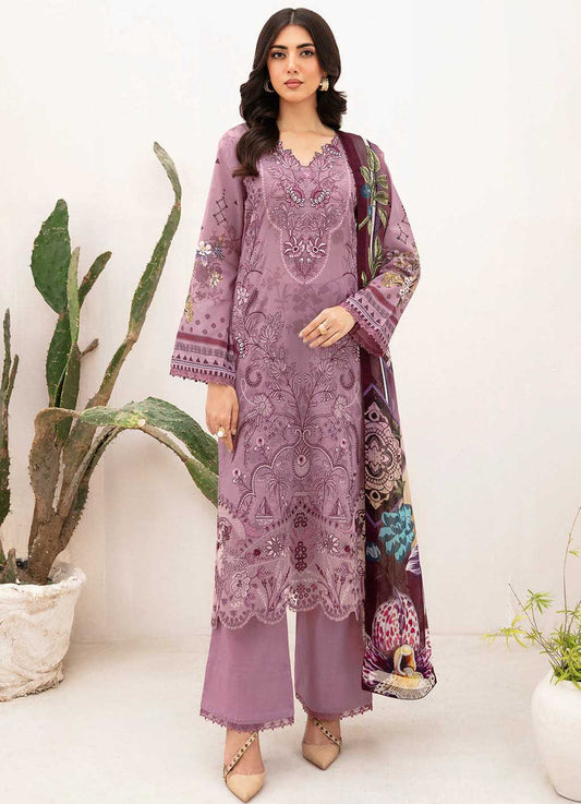 Ramsha Unstitched Pure Pakistani Lawn Suit with Embroidery