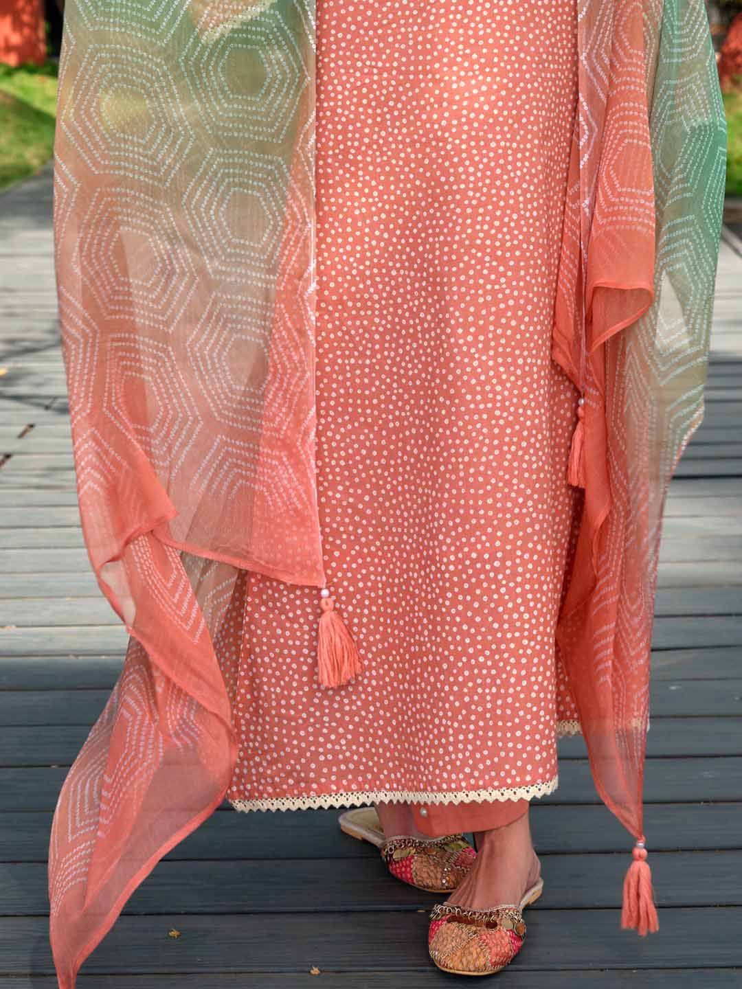 Pure Lawn Cotton Unstitched Women Suit Dress Material Peach Kilory Trends