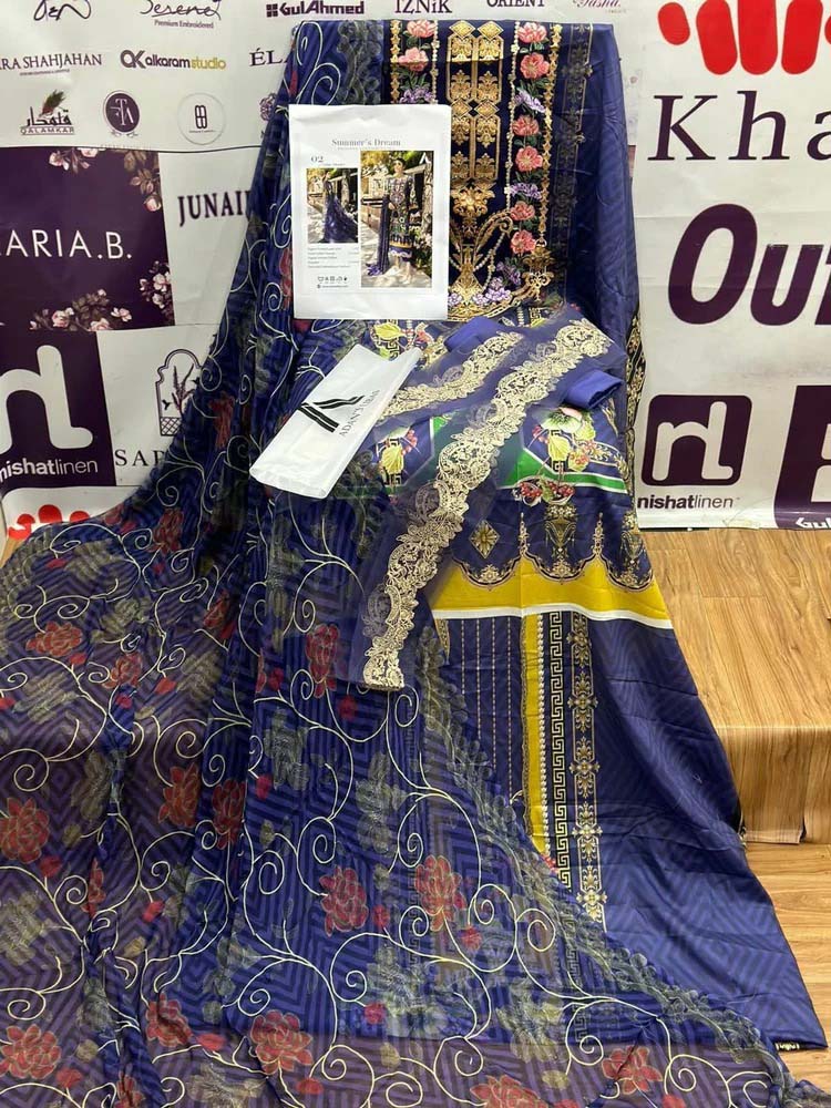 Adan's Libas Unstitched Printed Lawn Original Pakistani Suit