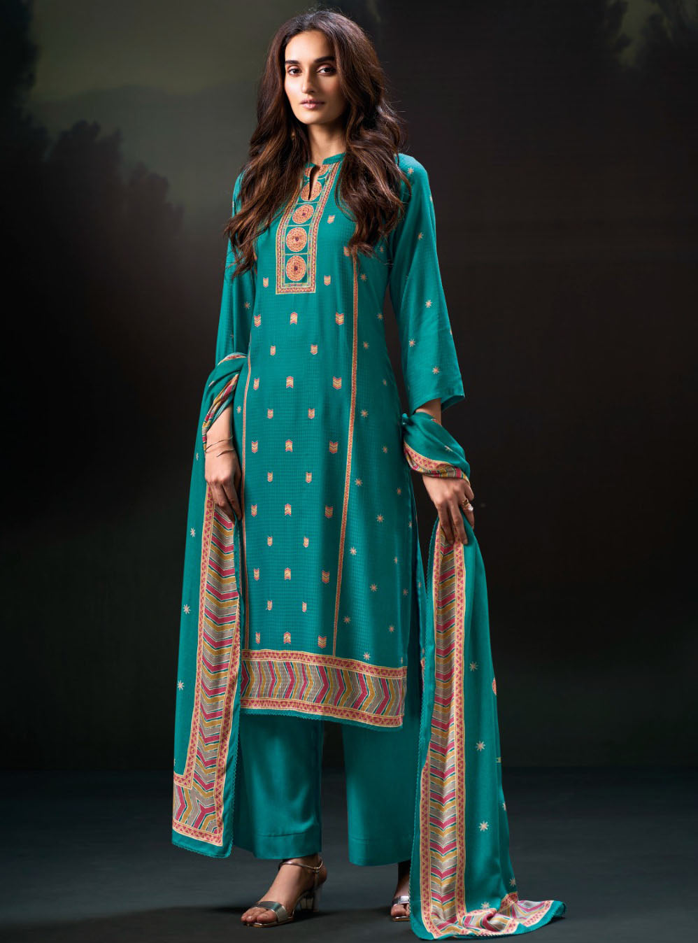 Ganga Unstitched Pashmina Winter Salwar Suit Dress Material