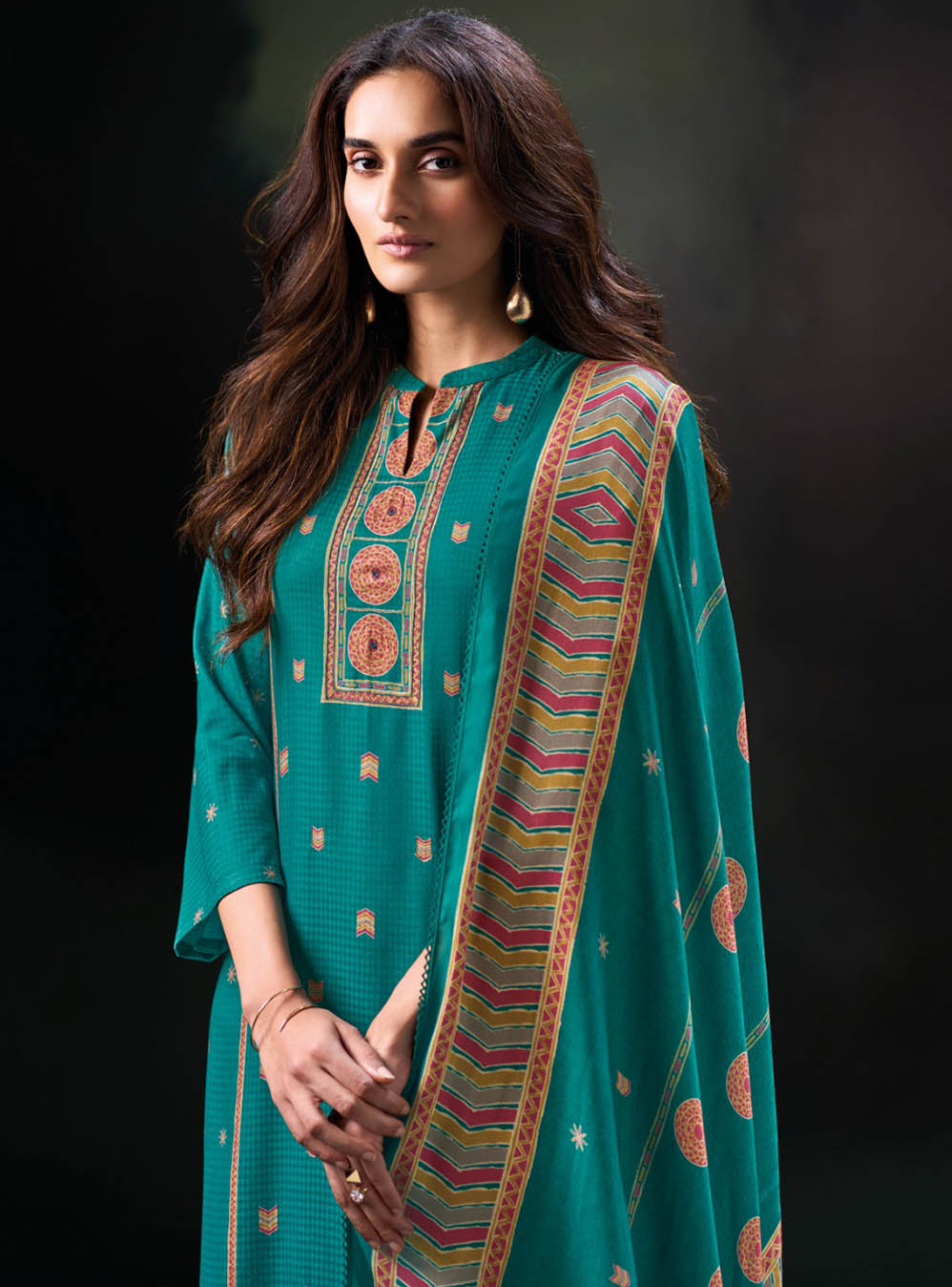 Ganga Unstitched Pashmina Winter Salwar Suit Dress Material