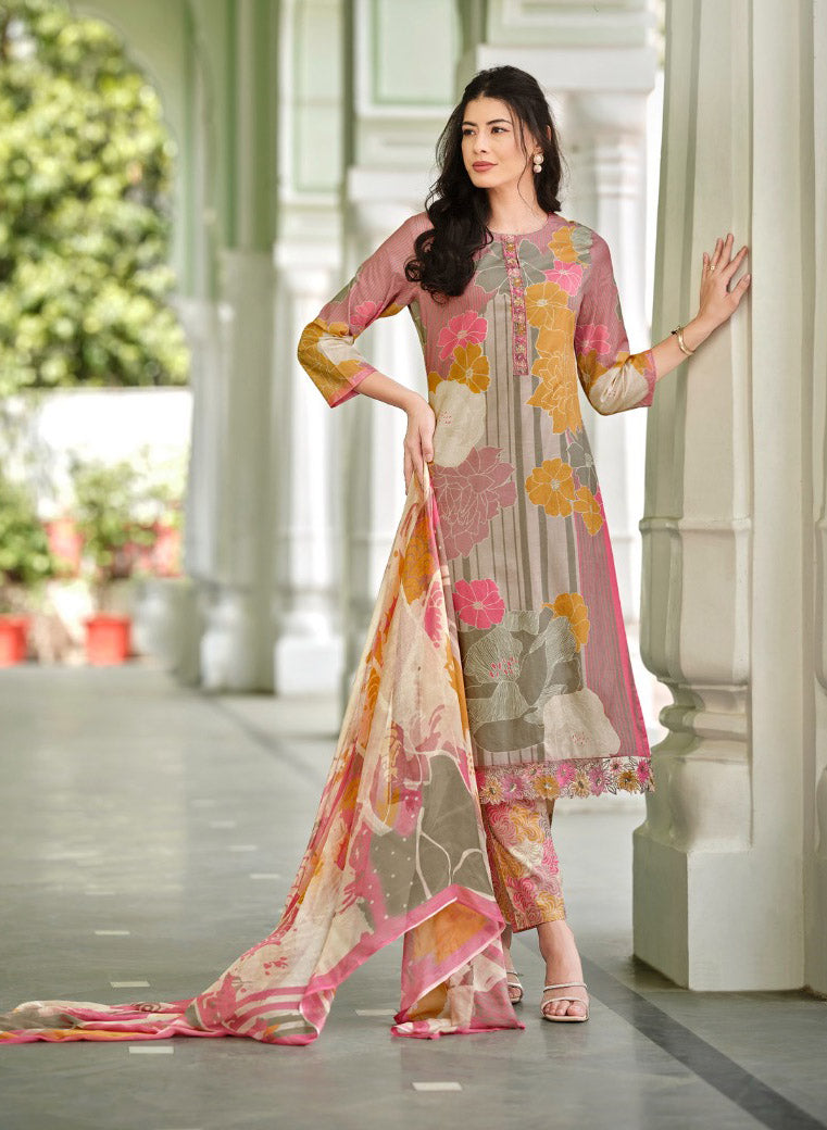 Simar Pure Lawn Cotton Unstitched Salwar Suit Material for Women