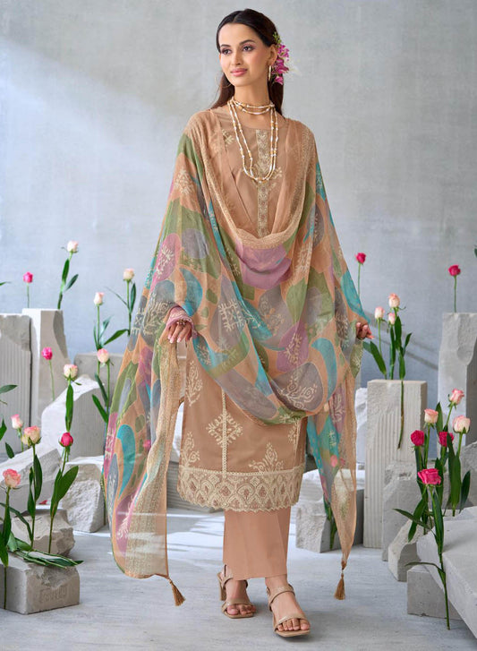 Pure Cambric Cotton Unstitched Salwar Suit Dress Material for Women