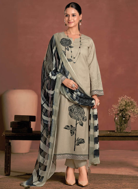 Elegant Pure Lawn Cotton Unstitched Salwar Suit Dress Material for Women