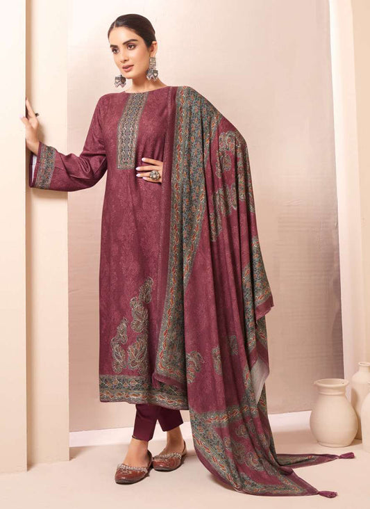 Unstitched Pashmina Winter Suit Dress Materials for Women