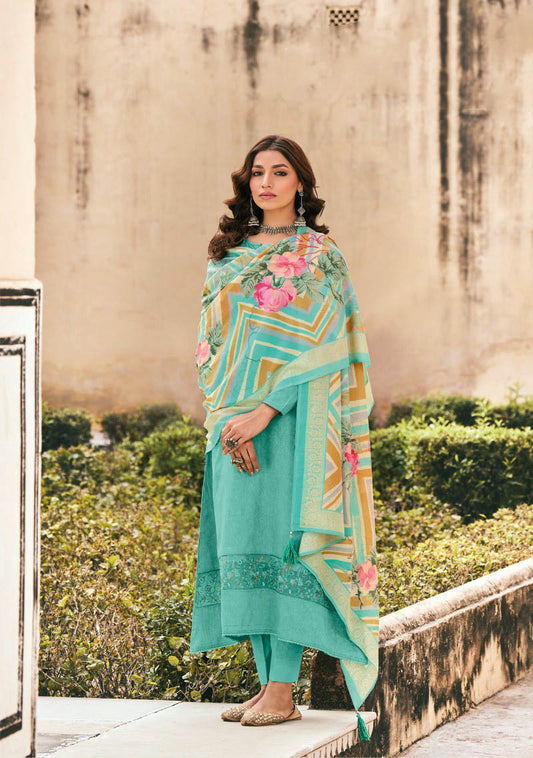 Pure Cotton Silk with Embroidery Unstitched Suit Dress Material
