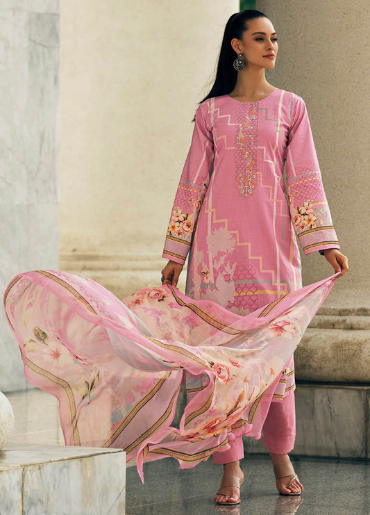 Sadhana Pink Unstitched Pashmina Winter Suit Dress Material for Ladies Sadhana