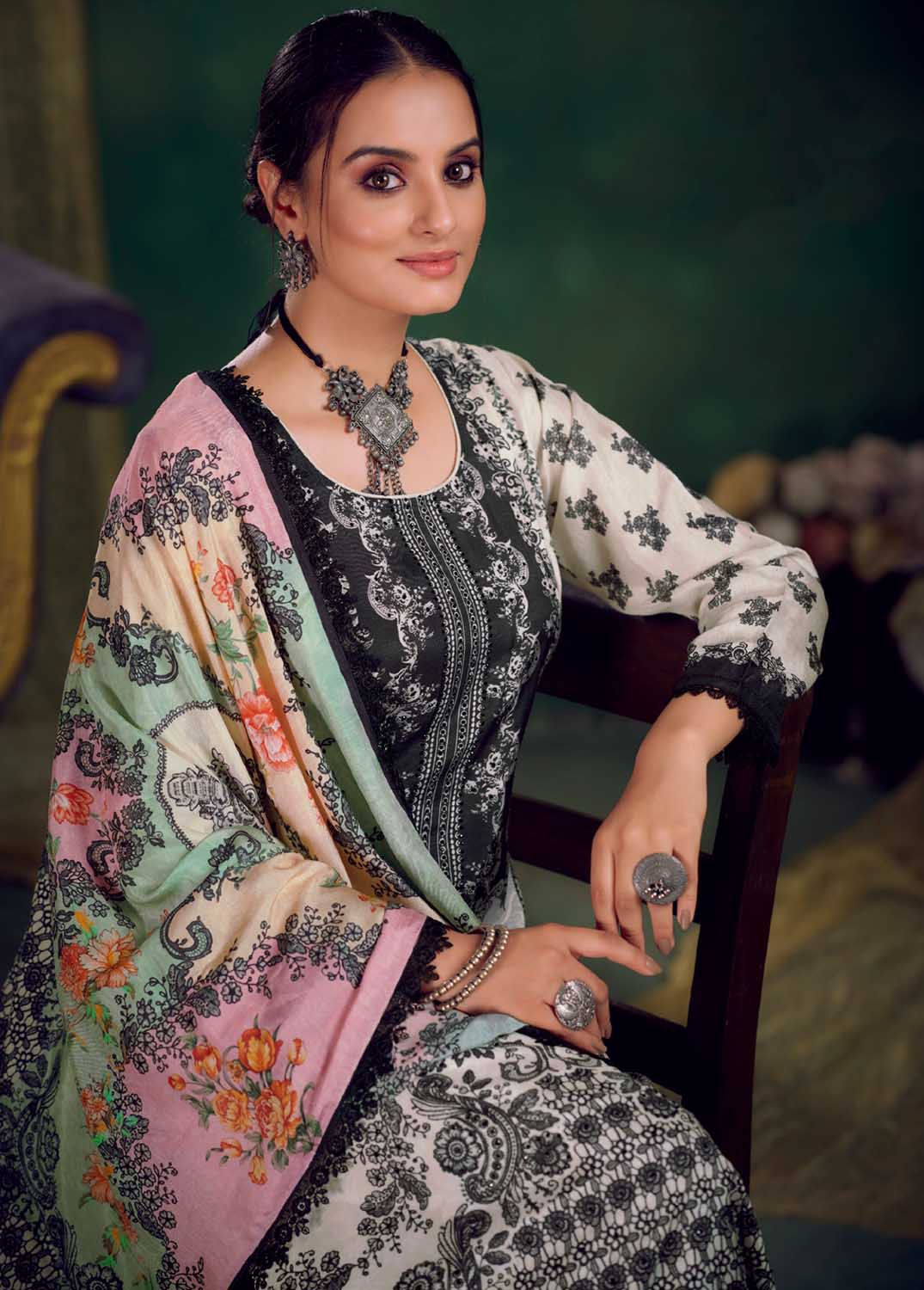 Unstitched Pakistani Print Pashmina Winter Suit Dress Material IBIZA