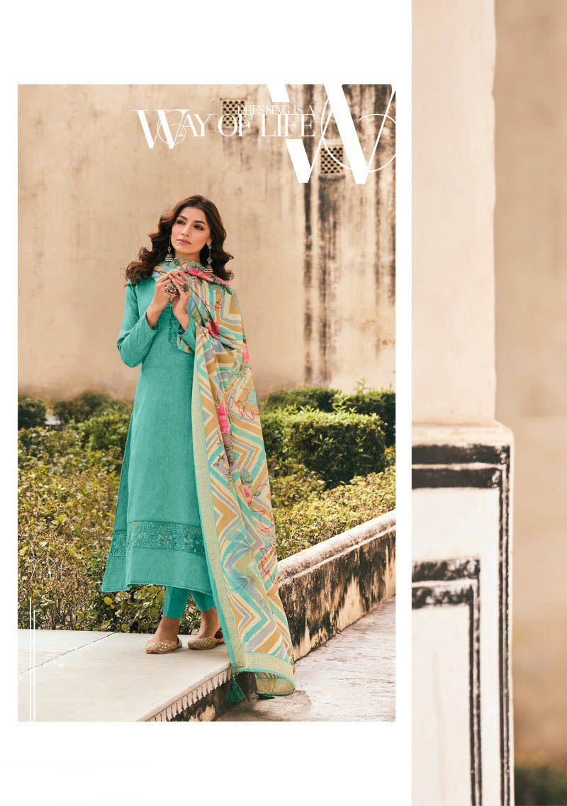 Pure Cotton Silk with Embroidery Unstitched Suit Dress Material Kilory Trends
