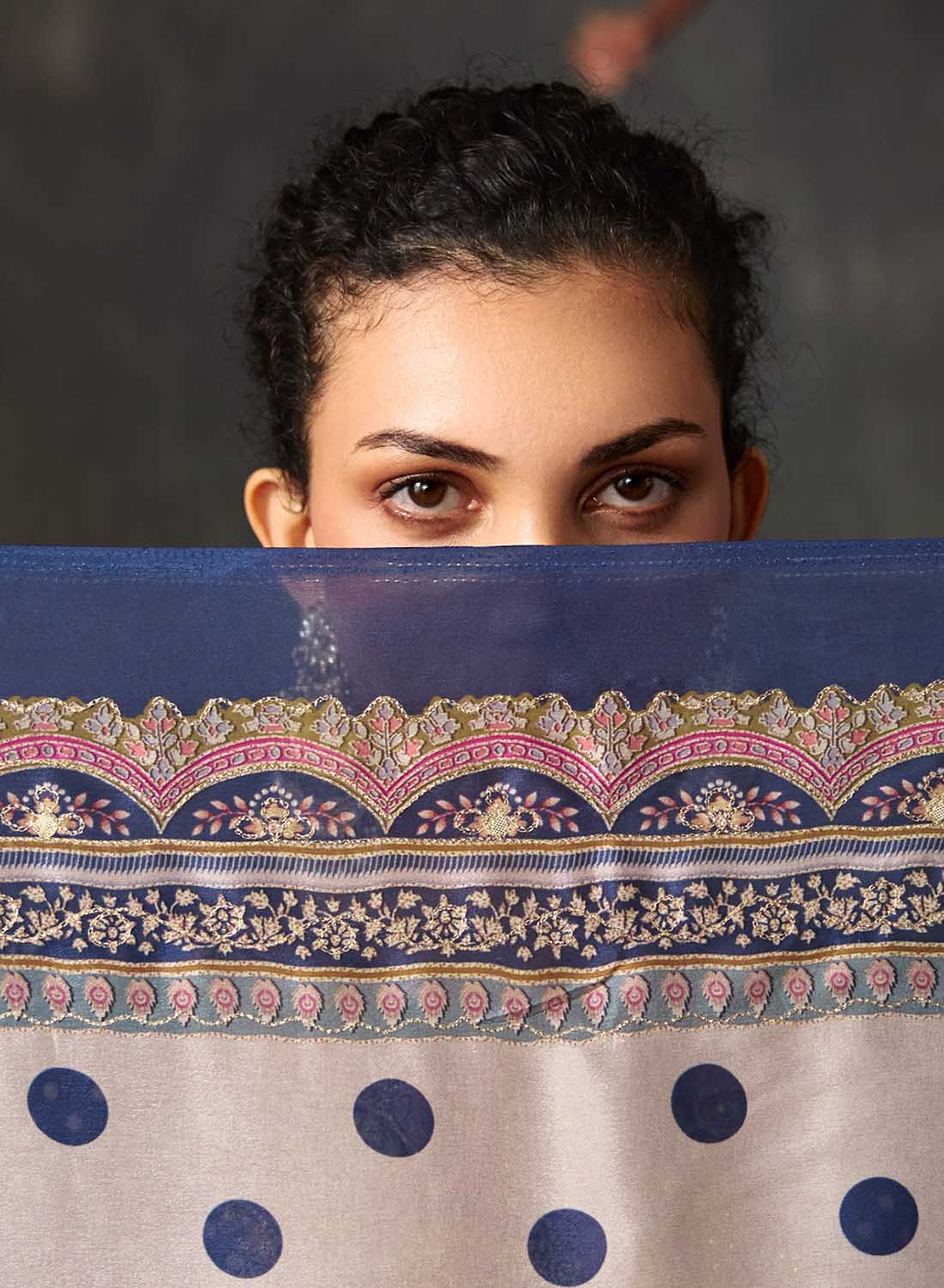 Pure Muslin Party Wear Unstitched Suit Material with Chinon Dupatta