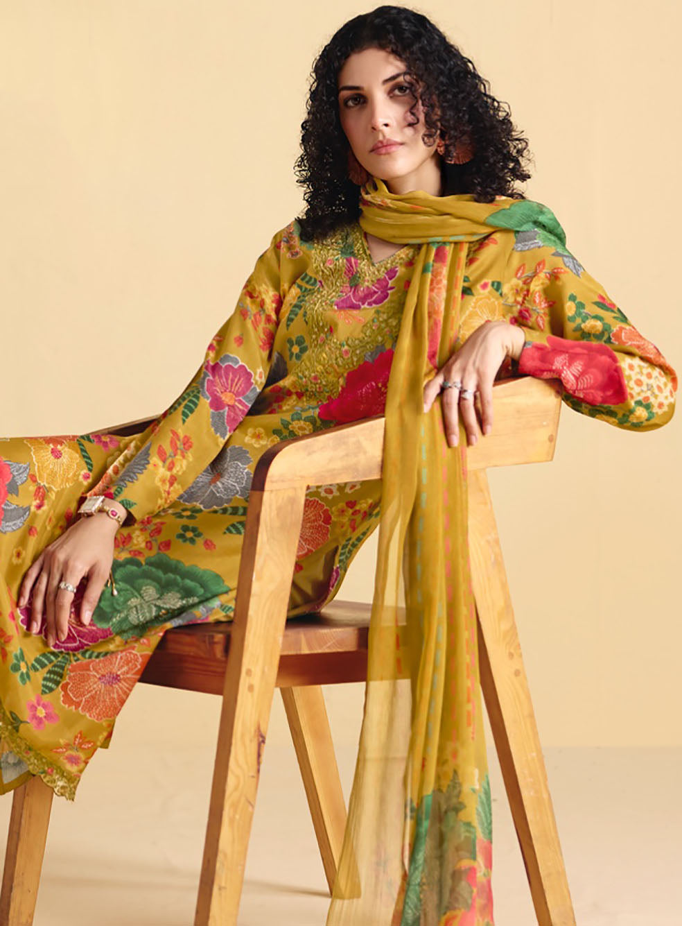 Muslin Unstitched Party Wear Salwar Suit Material with Embroidery