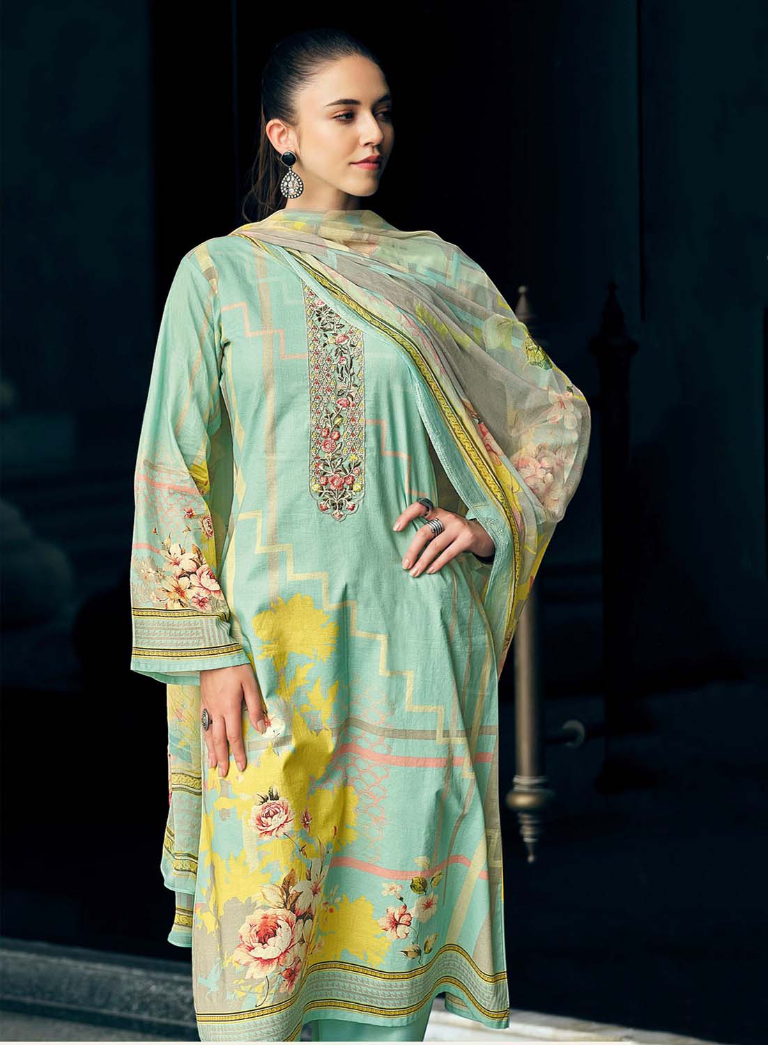 Sadhana Unstitched Pashmina Winter Suit Dress Material for Ladies Sadhana