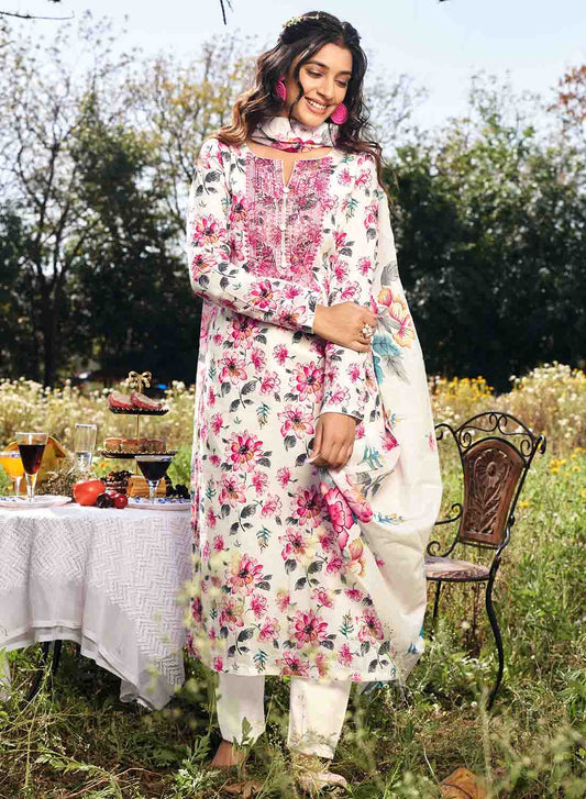 Pure Lawn Cotton Unstitched Salwar Suit Dress Materials for Women