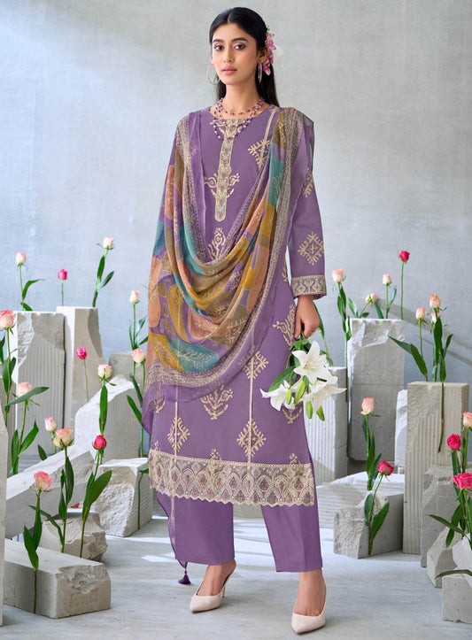 Premium Pure Cambric Cotton Unstitched Suit Material for Women
