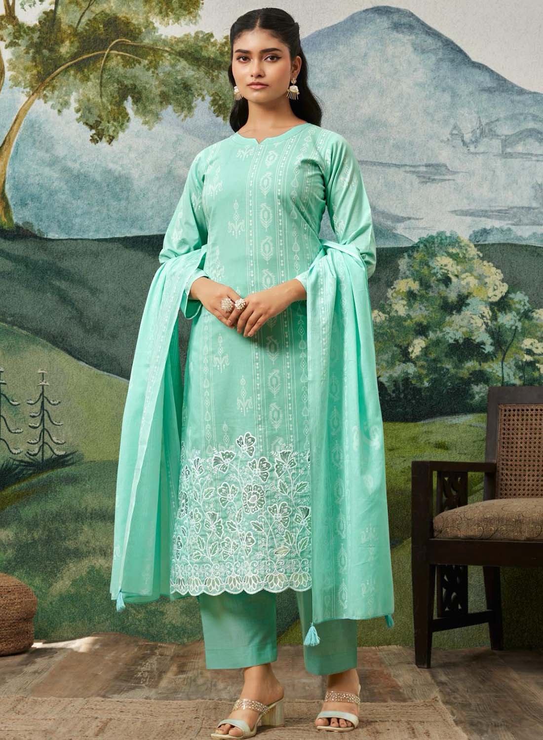 Women's Pure Cotton Cambric Unstitched Suit Fabric Dress Material