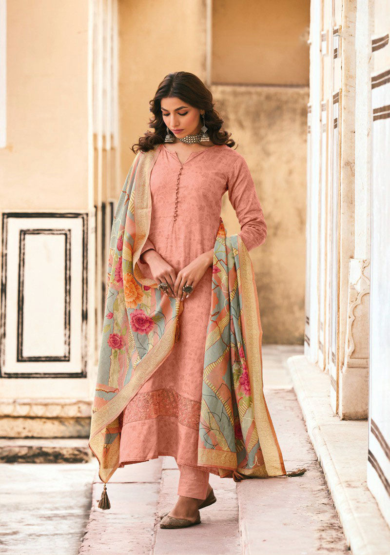 Pure Cotton Silk with Embroidery Unstitched Salwar Suit Set Kilory Trends