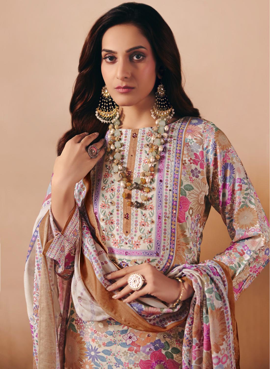 Party Wear Muslin Shimmer Unstitched Salwar Suit Dress Material