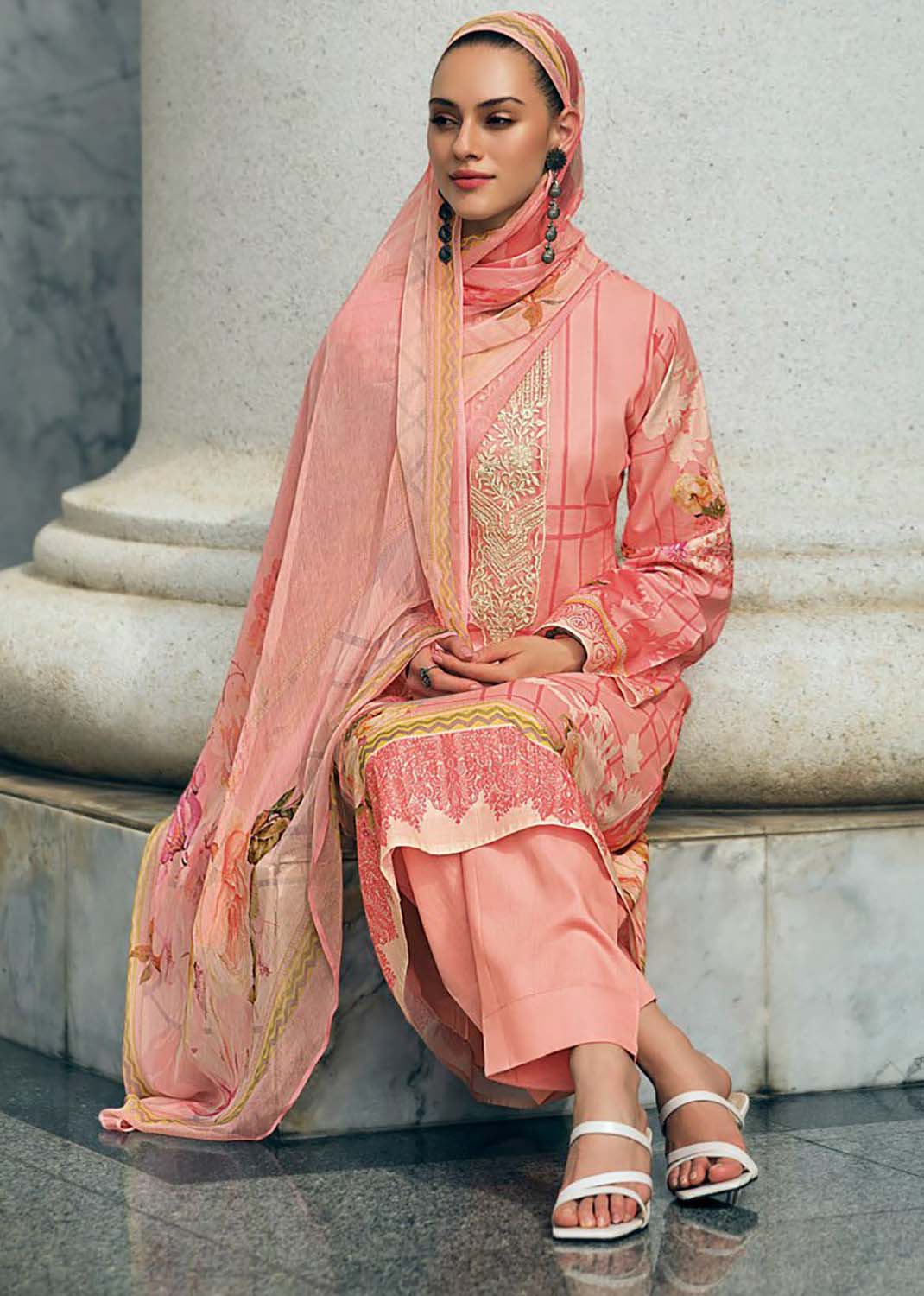 Sadhana Unstitched Pashmina Winter Suit Dress Materials for Ladies Sadhana