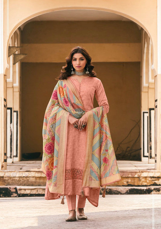 Pure Cotton Silk with Embroidery Unstitched Salwar Suit Set