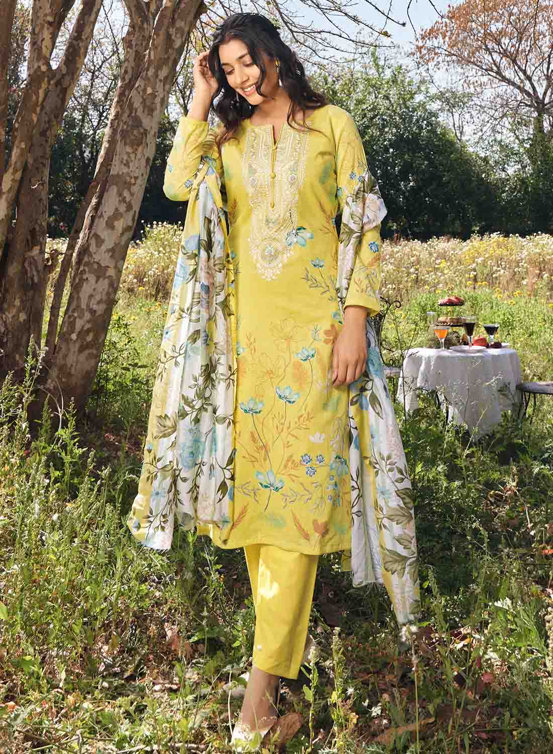 Pure Lawn Cotton Unstitched Salwar Suit Dress Materials for Ladies