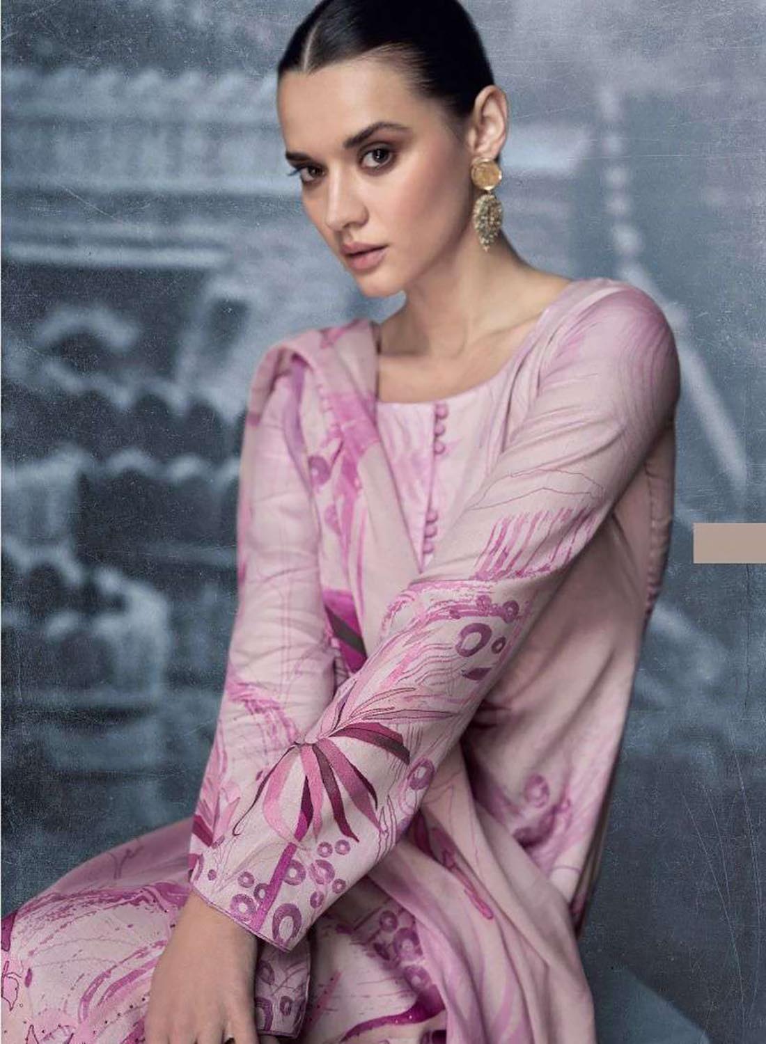 Pure Jam Silk Purple Unstitched Salwar Suit Material for Women